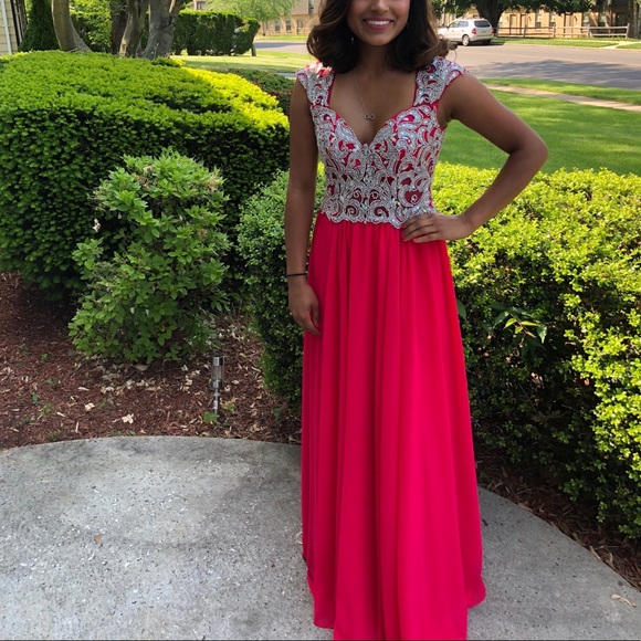 Hot Pink Prom Dress - Picture 3 of 5